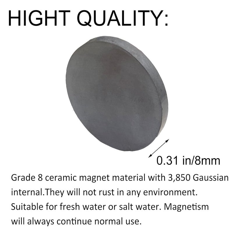 AOAUTO Ceramic Magnets Disc 2.83" x1/3" Grade 8,Industries Strong Ferrite Magnets for Crafting,Science and School Projects,Pack of 3 - Image 3